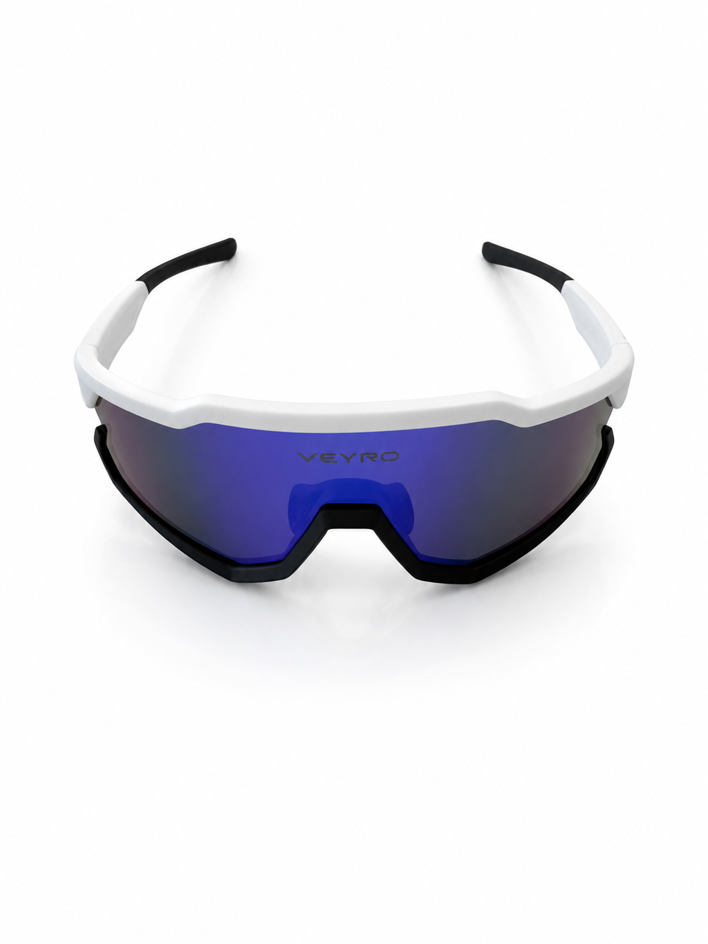 VEYRO Apex Sportsonnenbrille in Arctic Blue – Vorderansicht mit sichtbaren Bügeln