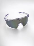 VEYRO Aura Sportbrille in Lila-Transparent mit verspiegelter Shield-Scheibe – Frontansicht