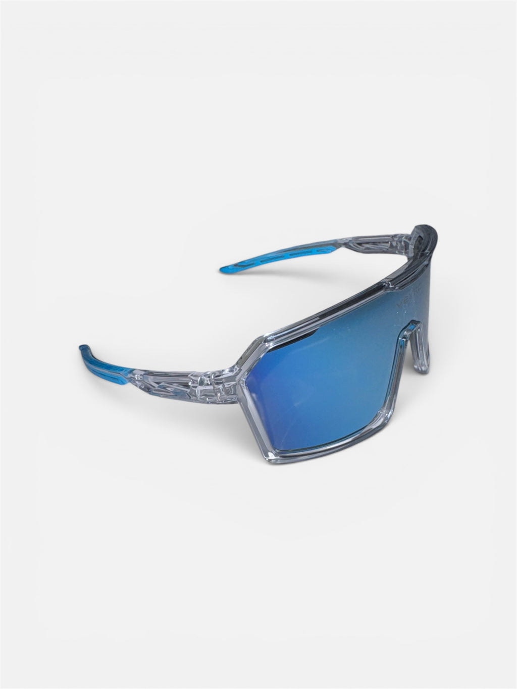 VEYRO Lureon Sportbrille mit blau verspiegelter Scheibe und gummierten Bügeln – Dreiviertelansicht