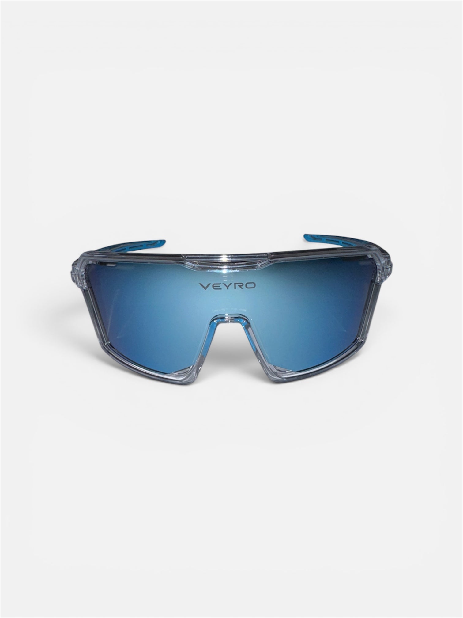 VEYRO Lureon blaue Sportbrille mit großer Shield-Scheibe – Frontansicht