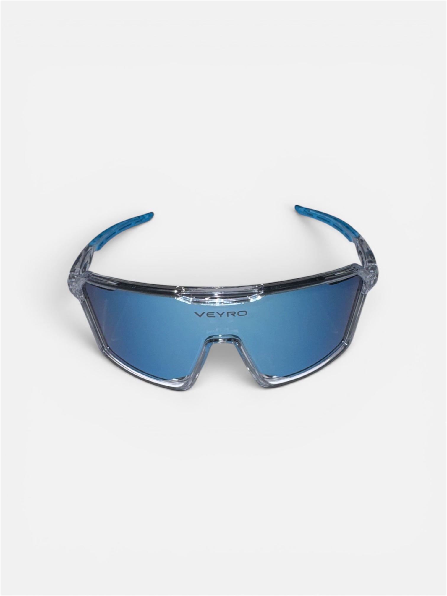 VEYRO Lureon Sportbrille in Ice Blue Mirror mit großflächiger blau verspiegelter Shield-Scheibe