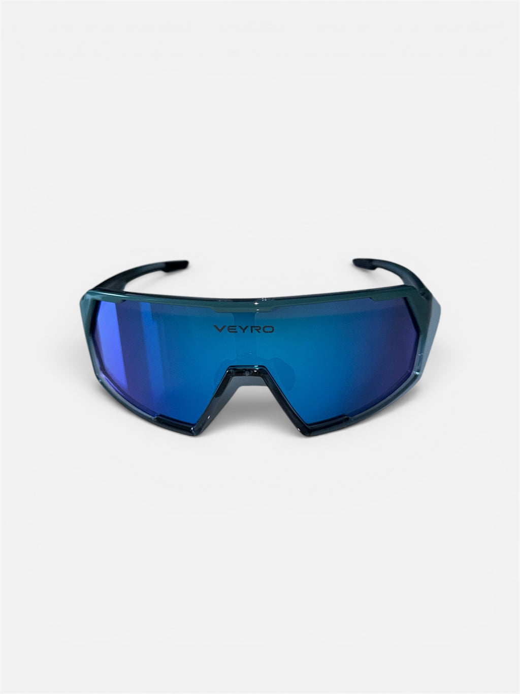 VEYRO Valtis Sportbrille in Deep Sea Blue mit großflächiger blau verspiegelter Shield-Scheibe