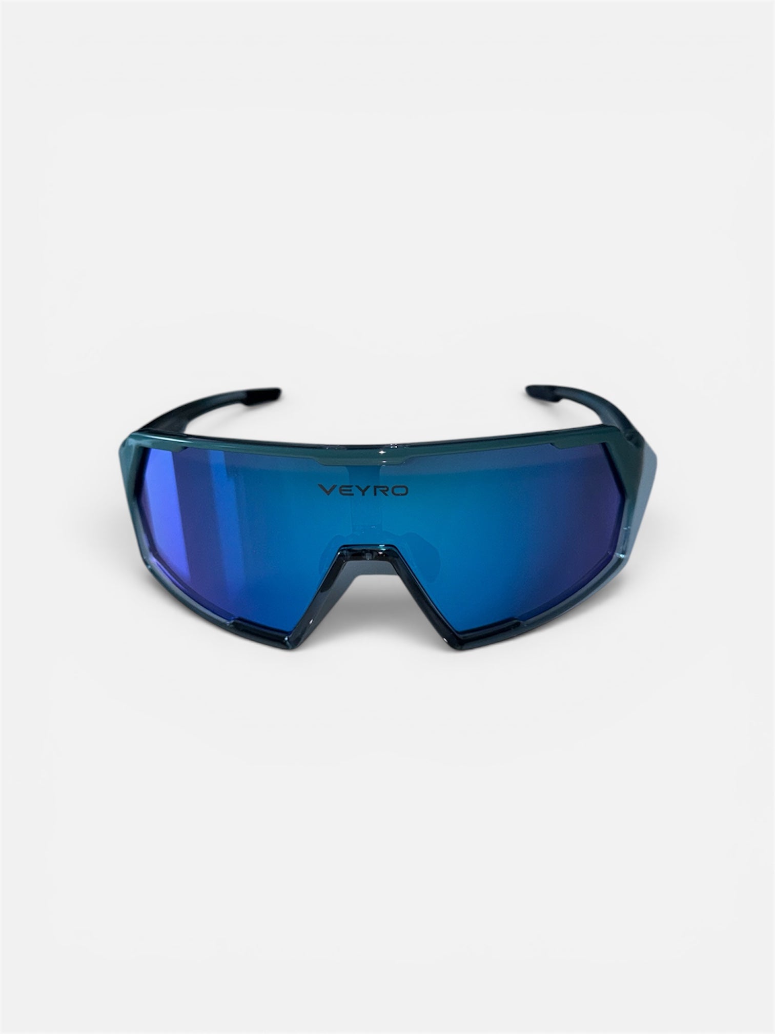 VEYRO Valtis Sportbrille in Deep Sea Blue mit großflächiger blau verspiegelter Shield-Scheibe